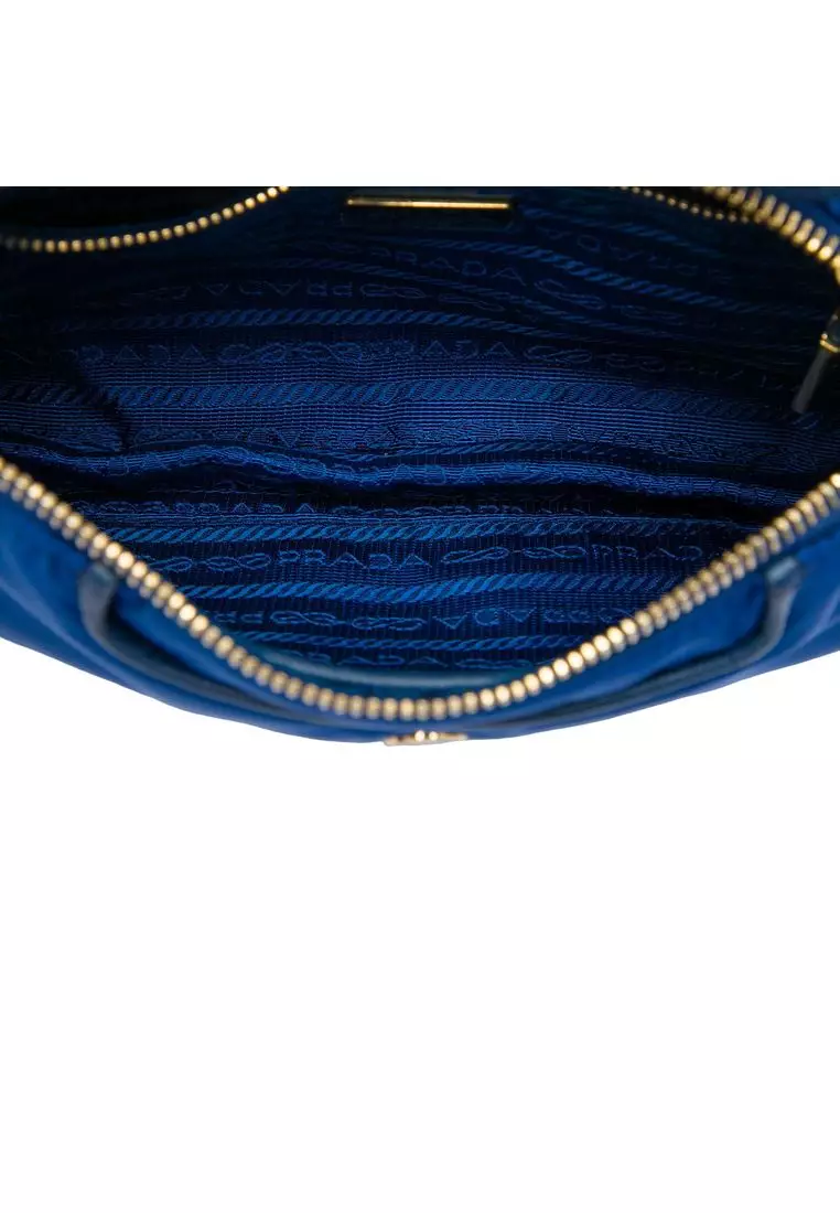 Pre-Loved Prada Saffiano Trimmed Tessuto Chain Crossbody