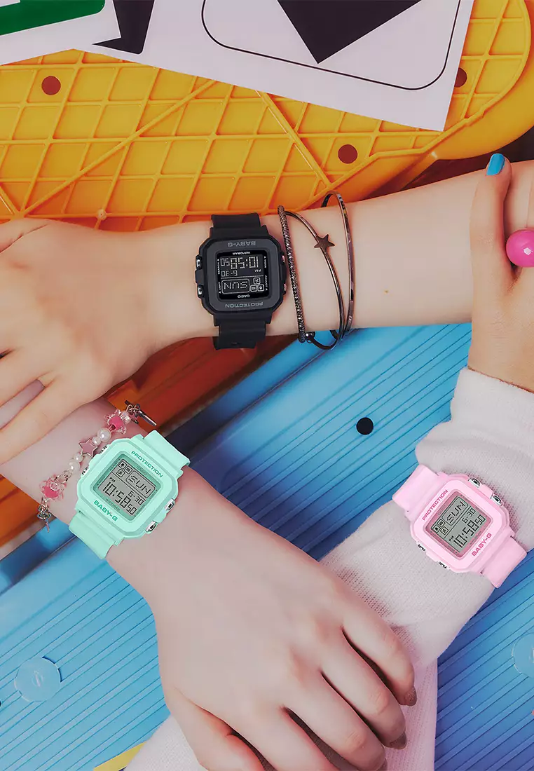 Casio Baby-G Jam Tangan Digital Wanita - Light Green - Resin Strap - BGD-10-3D