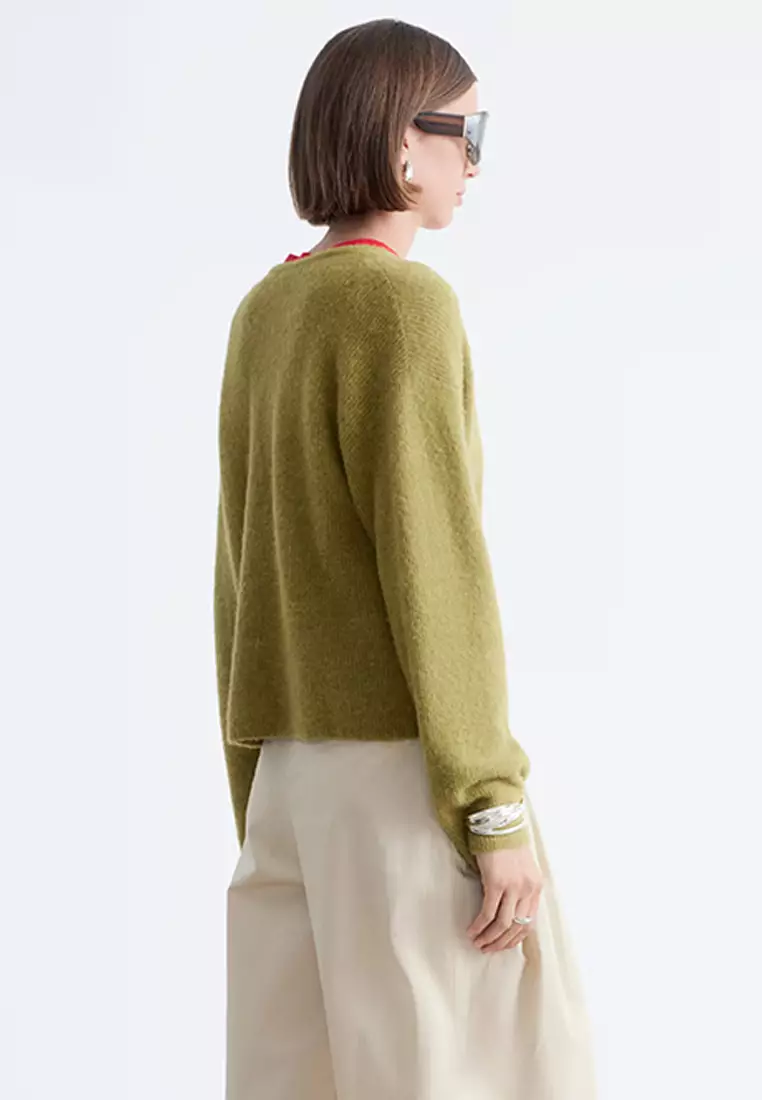 Alpaca-Blend Knitted Cardigan