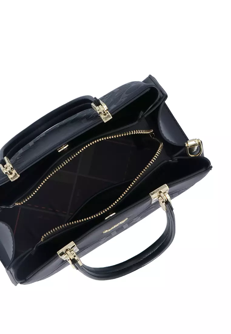 Black Vienna Top Handle II in CR Monogram