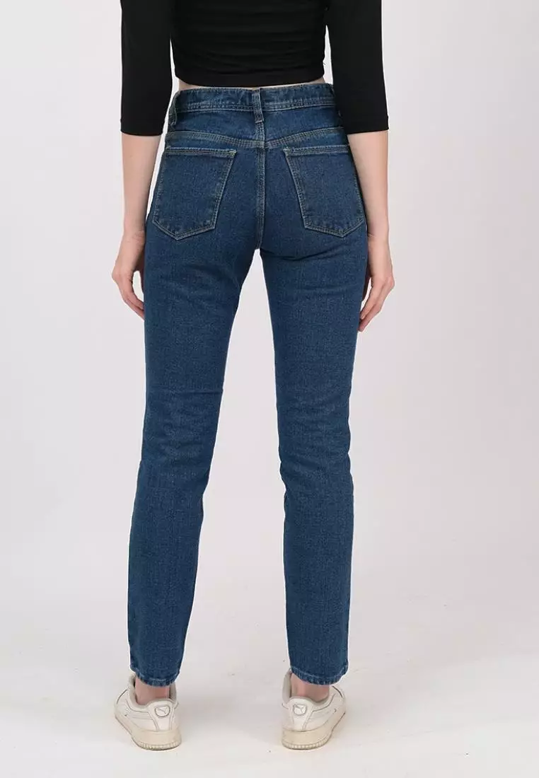 Fitwear - Renata Highwaist Boyfriend Tuner Jeans - BLUE DENIM