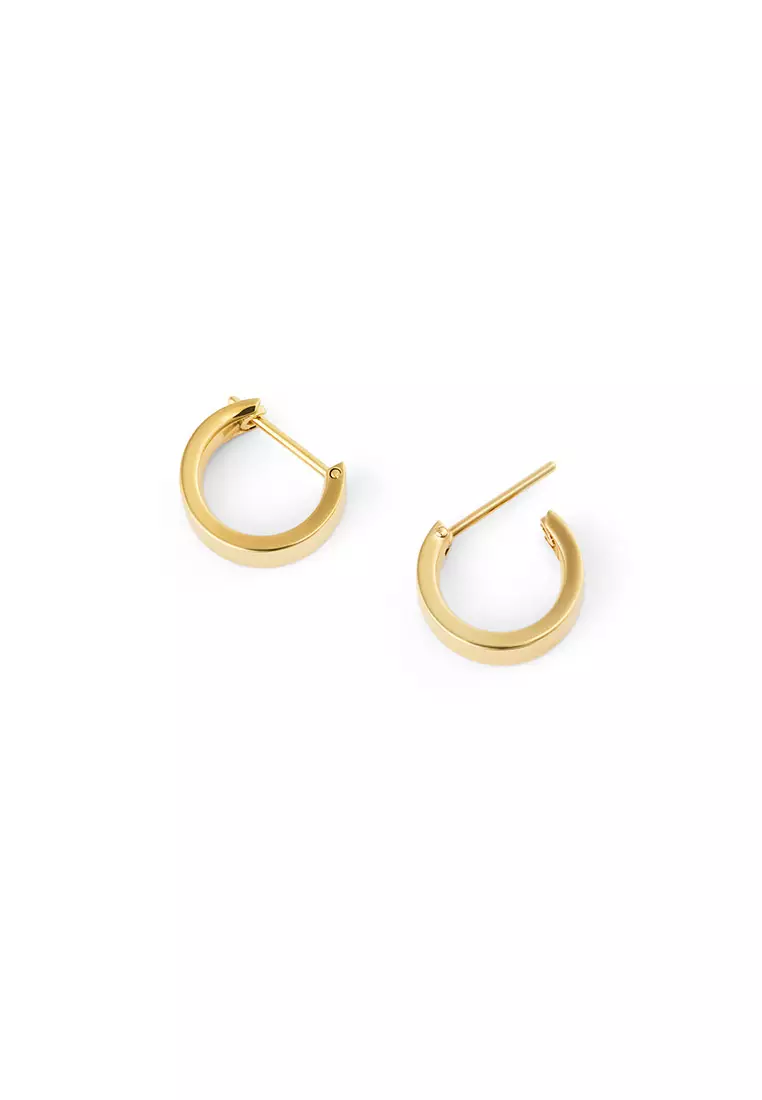 Line Earrings Polished Gold 3.5mm - Unisex Earrings for women and men stainless steel Earrings DW Official Authentic Original