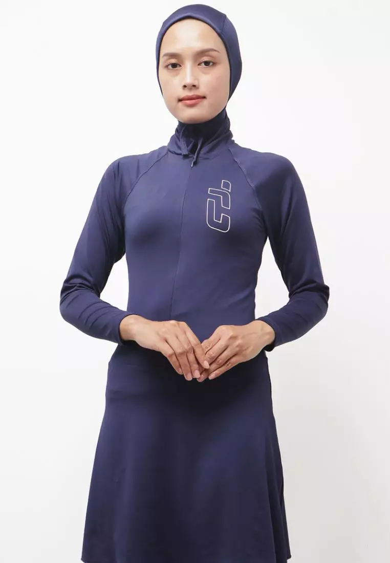 Td Active LSA21 Set Baju Renang Set Hijab Muslim Hijab Atasan Legging Navy
