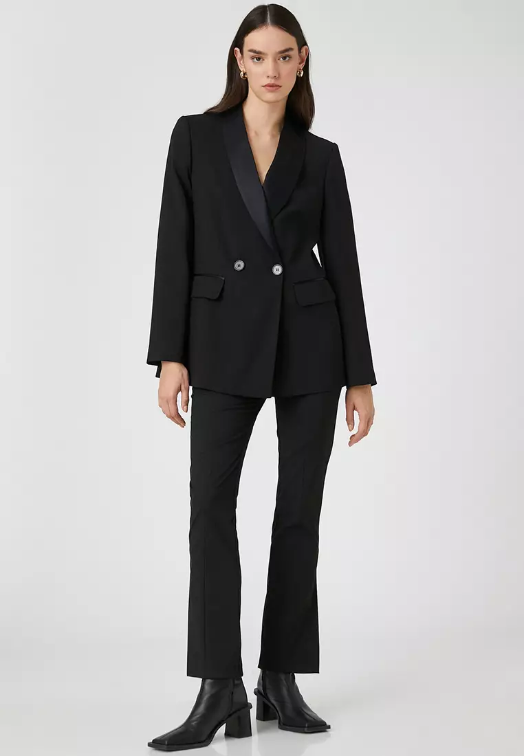 Slit Spanish-Length Pants High Waist