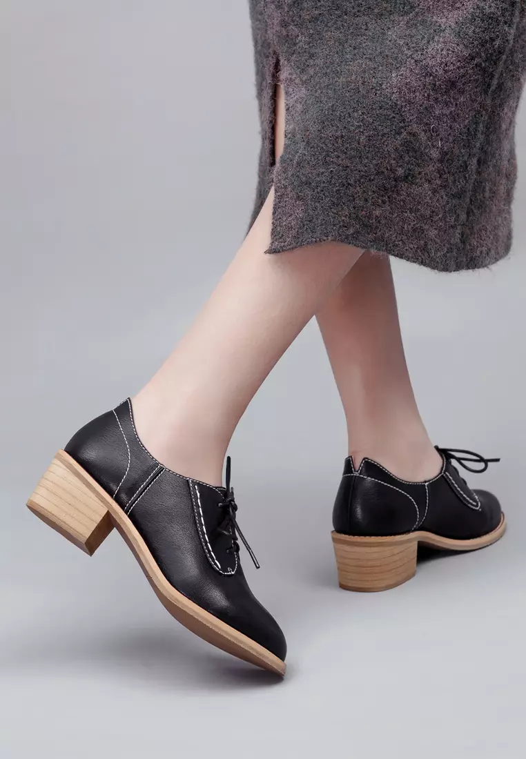 仿皮繫帶中跟鞋 TE-A160-2