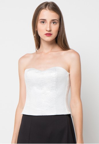 Bustier/tube top with jaquard