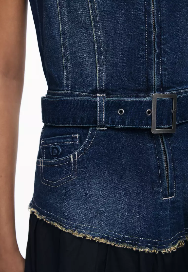 Denim combined dress