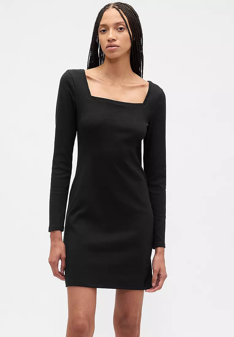 Buy GAP Long Sleeve Square Neck Knit Mini Dress 2026 Online | ZALORA