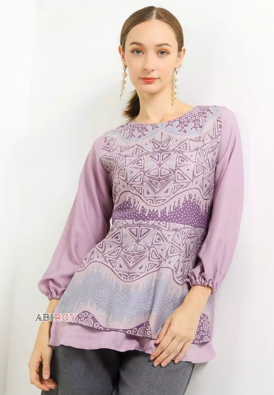 Blouse Bati Pungkas Ungu Premium Slimfit Elegant NLN