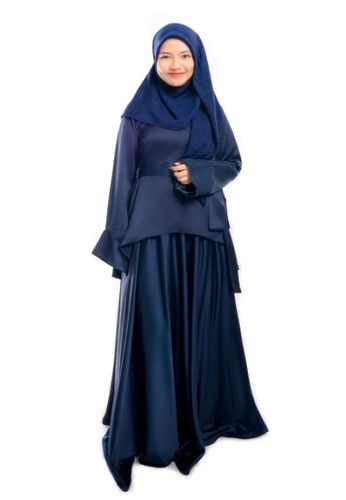Assie Modesty blue and navy Maxi Skirt With Blouse 8044DAABADE503GS_1