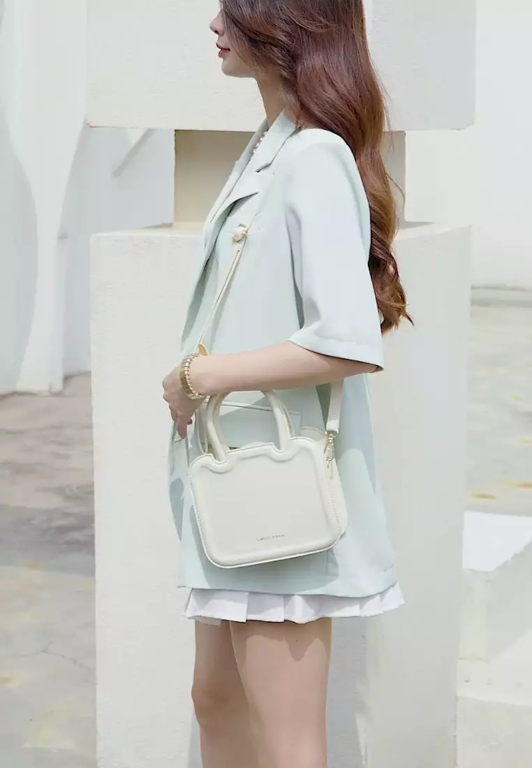 Women's Top Handle Bag / Sling Bag / Crossbody Bag - White