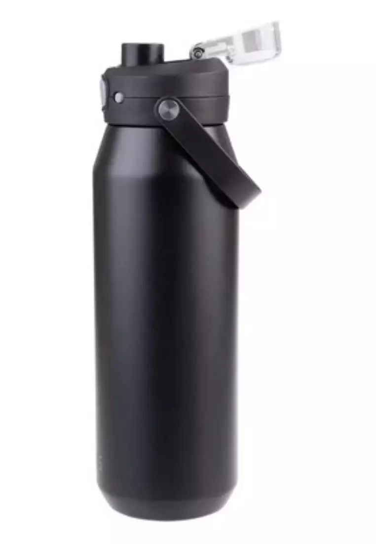 Oasis Ceramic Stainless Steel Triple Wall Capri Quick Release Drink Bottle 1L - Black