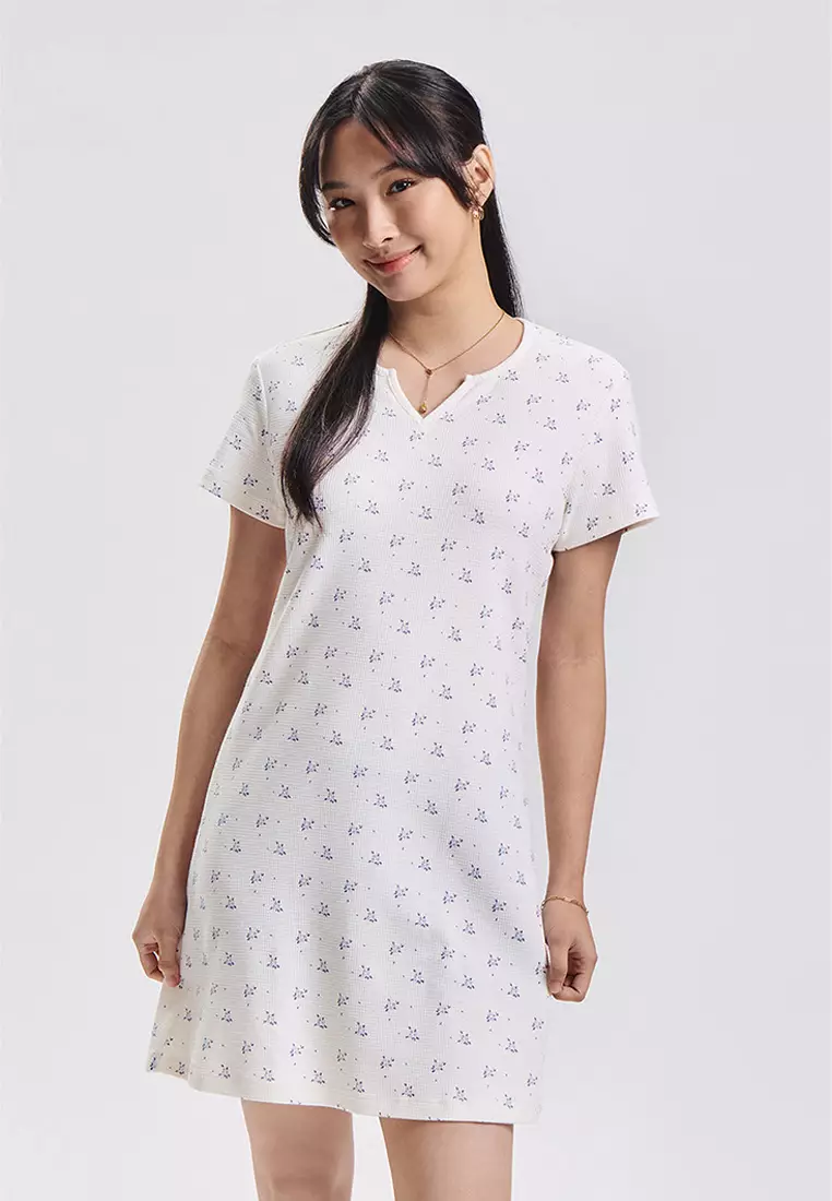 Floral All-Over Print A-Line Dress