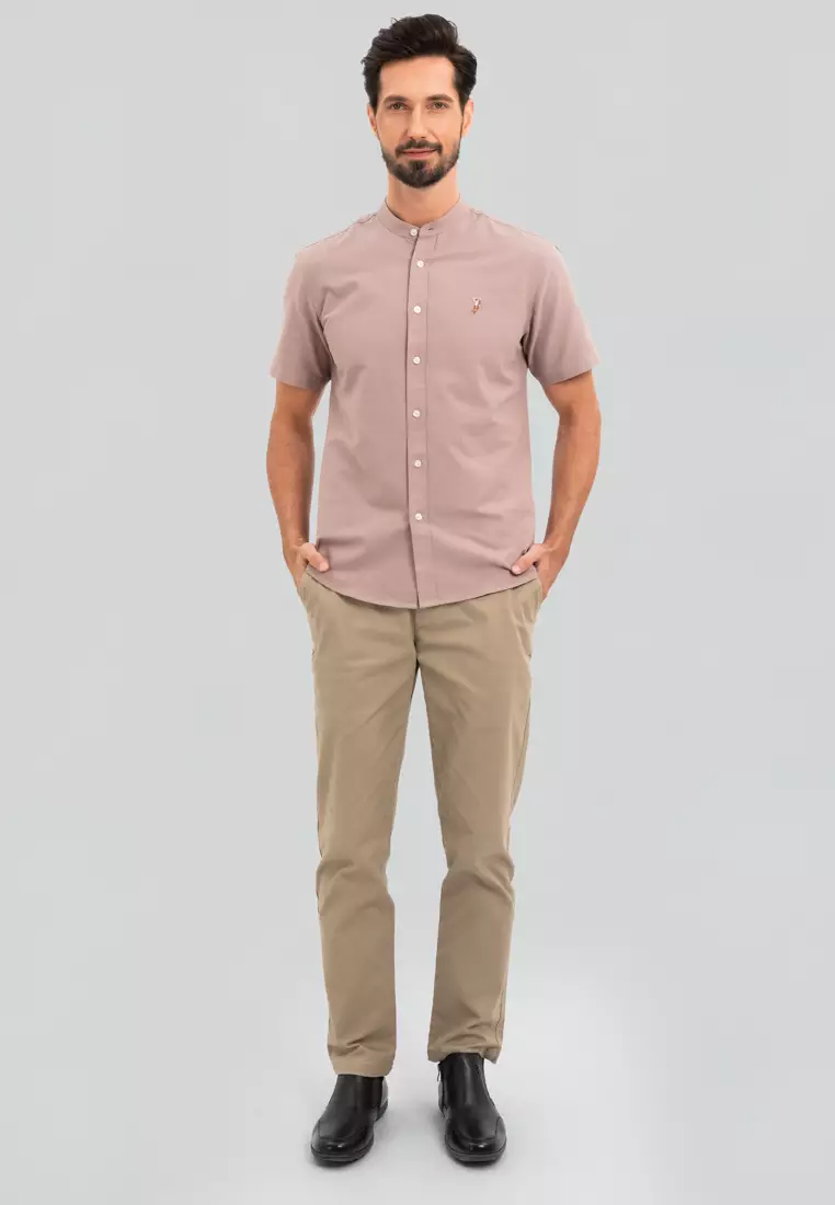 Polo Haus - Men’s Cotton Mix Signature Fit Mandarin Collar MBSSE003