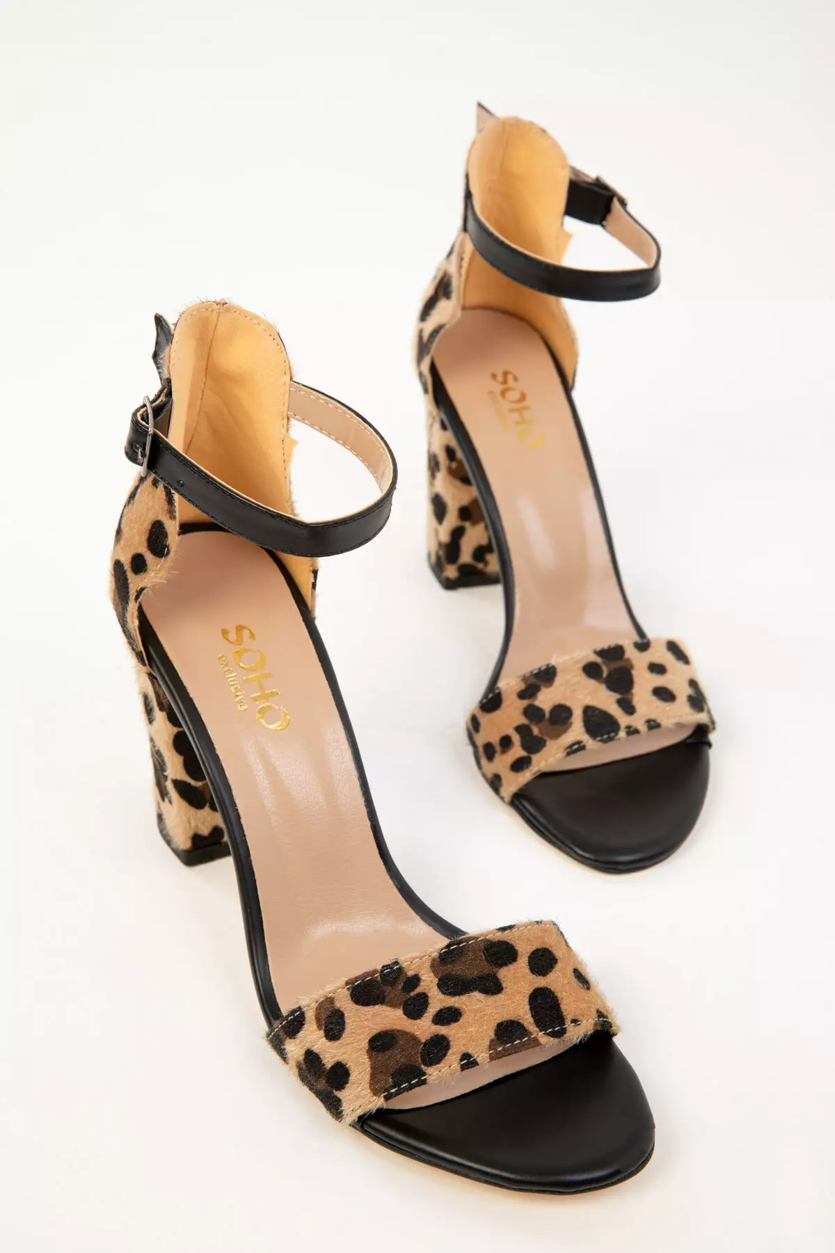 Black Leopard Women's Classic Heeled Shoes 14532