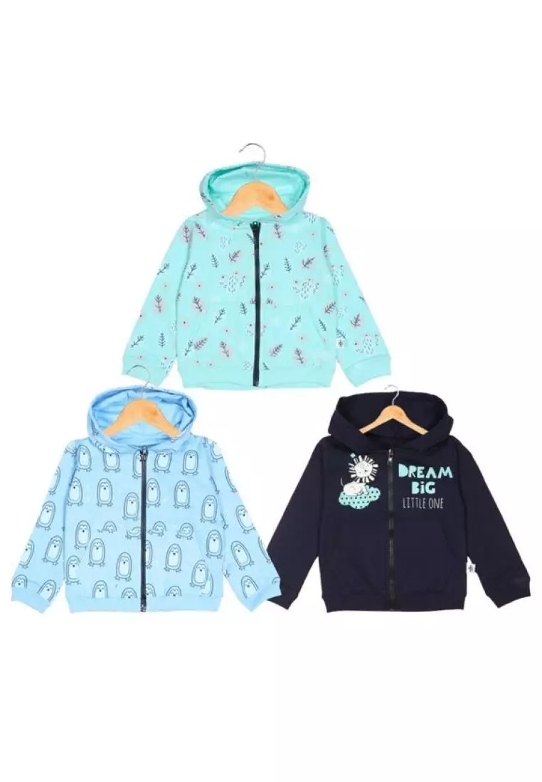 Zipper Jacket Combo of 3 - Cute Cactus, Happy Penguin and Dream Big