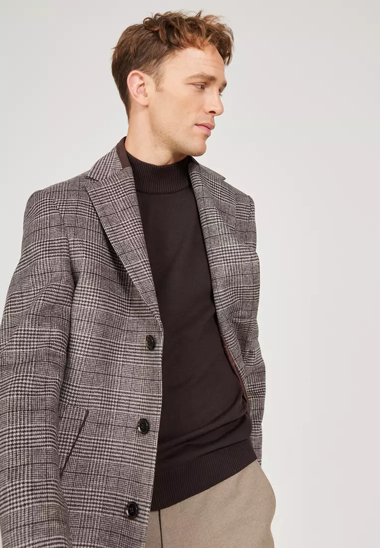 Patterned Woolen Coat