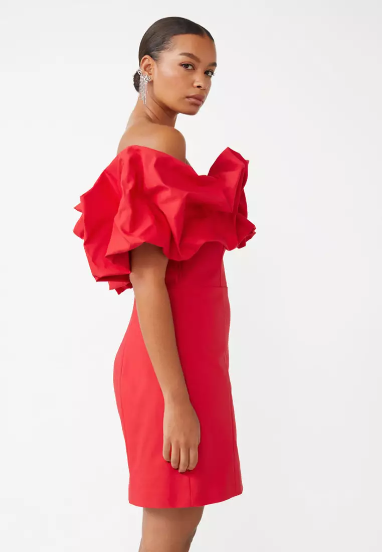 Off-Shoulder Ruffled Mini Dress