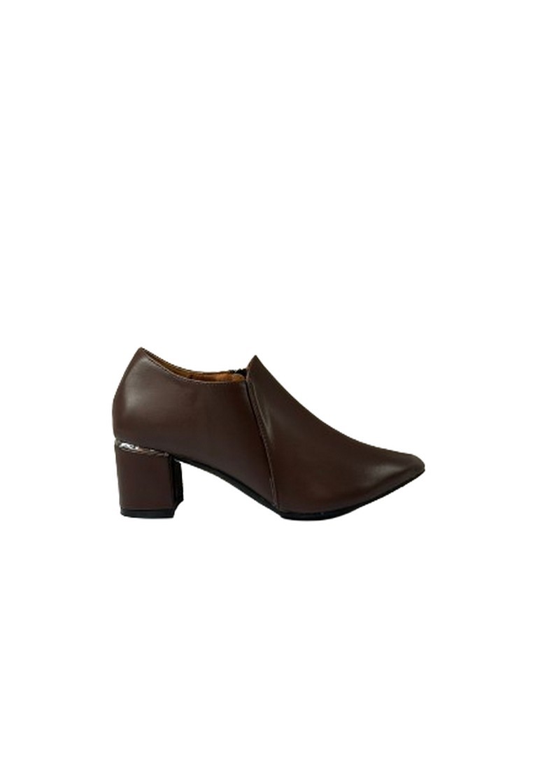 WOMEN ANKLE POINTED TOE CHUNKY HEELS