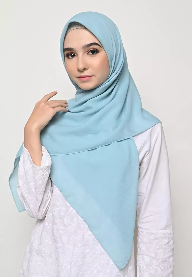Jual My Daily Hijab Hijab Segi 4 Jahit Tepi Voal Gucci Cerulian