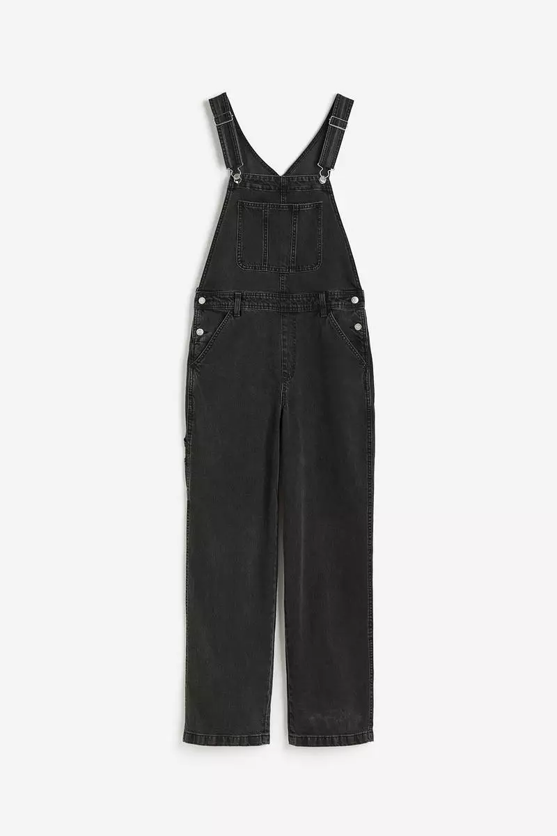 Buy H&M Straight Denim dungarees Online ZALORA Malaysia