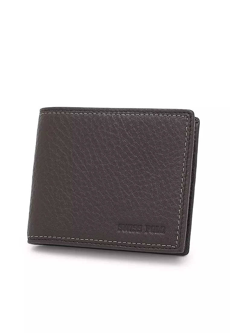 Genuine Leather RFID Short Wallet - Black
