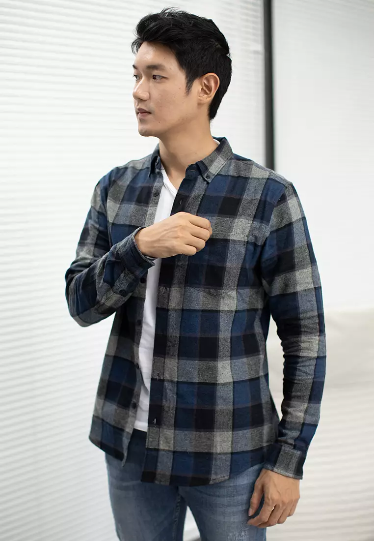 kemeja Flannel Cotton Tangan Panjang OXCON OX05