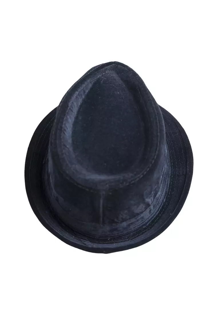 Topi fedora cowboy hat fedora corduroy dark navy houseofcuff