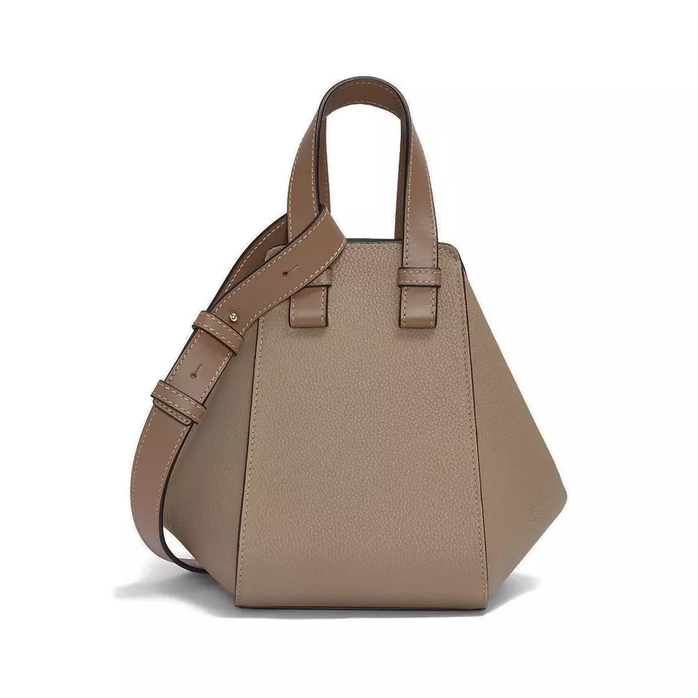 Hammock Compact Bag Soft Grained Calfskin Sand