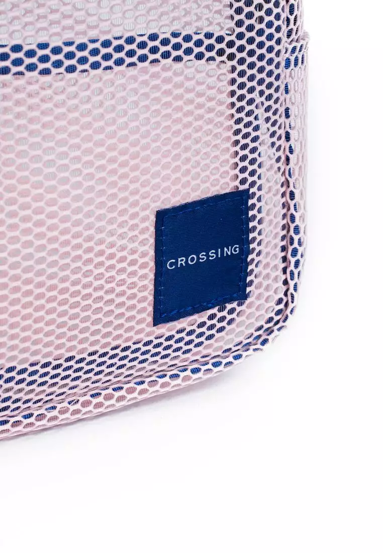 Crossing Jules Everywhere Mesh Pouch (Large) - Pink/Blue