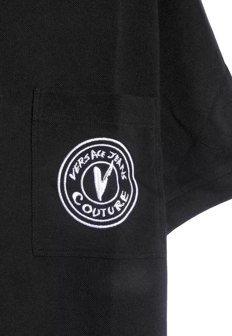 Embroidered V-Emblem Polo Shirt