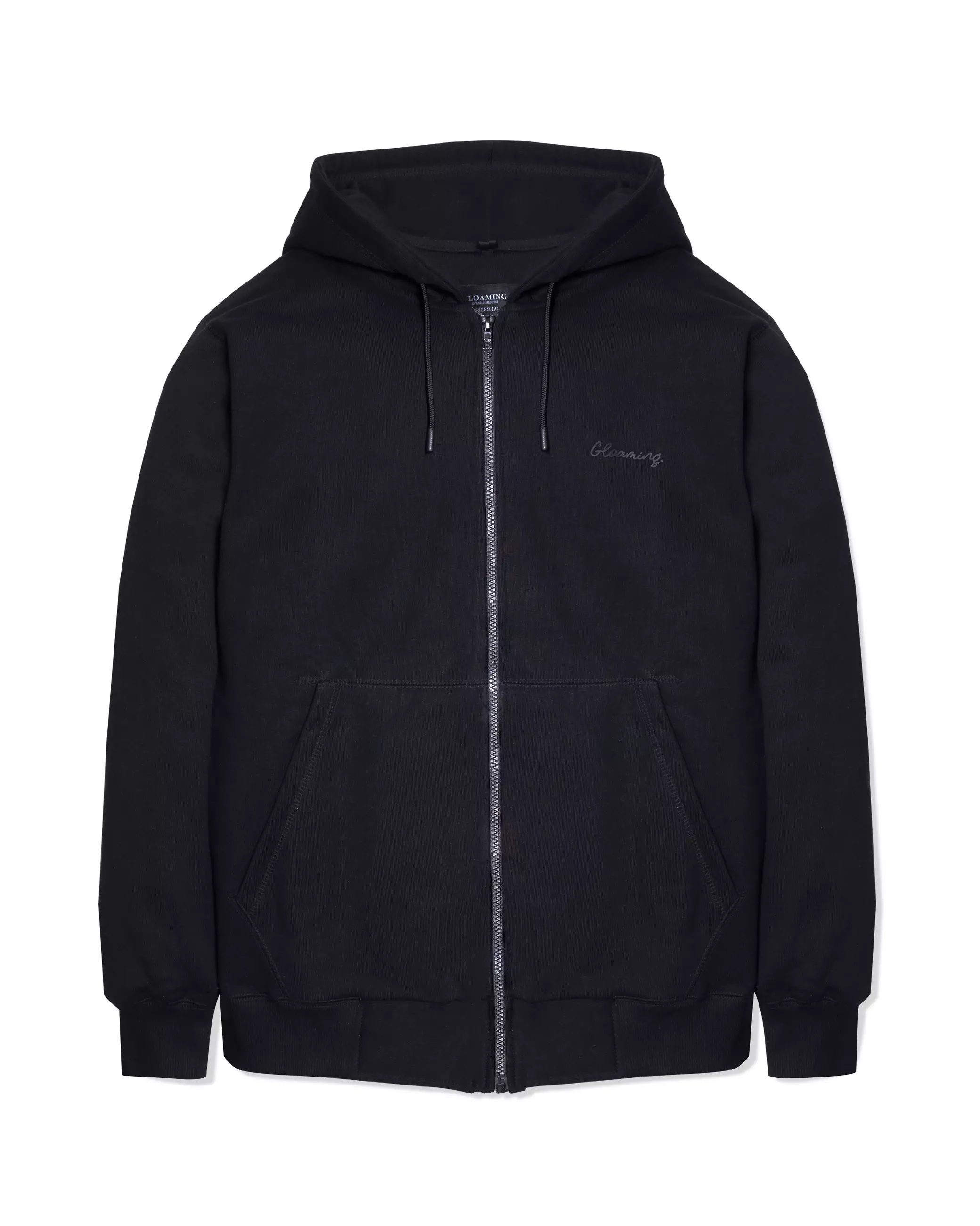 Gloaming Zipper Hoodie 440 Gsm Emboss Super Heavy Fleece Black