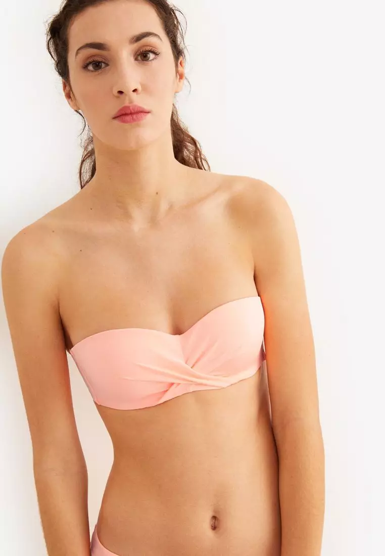 Draped bandeau bikini top outlet
