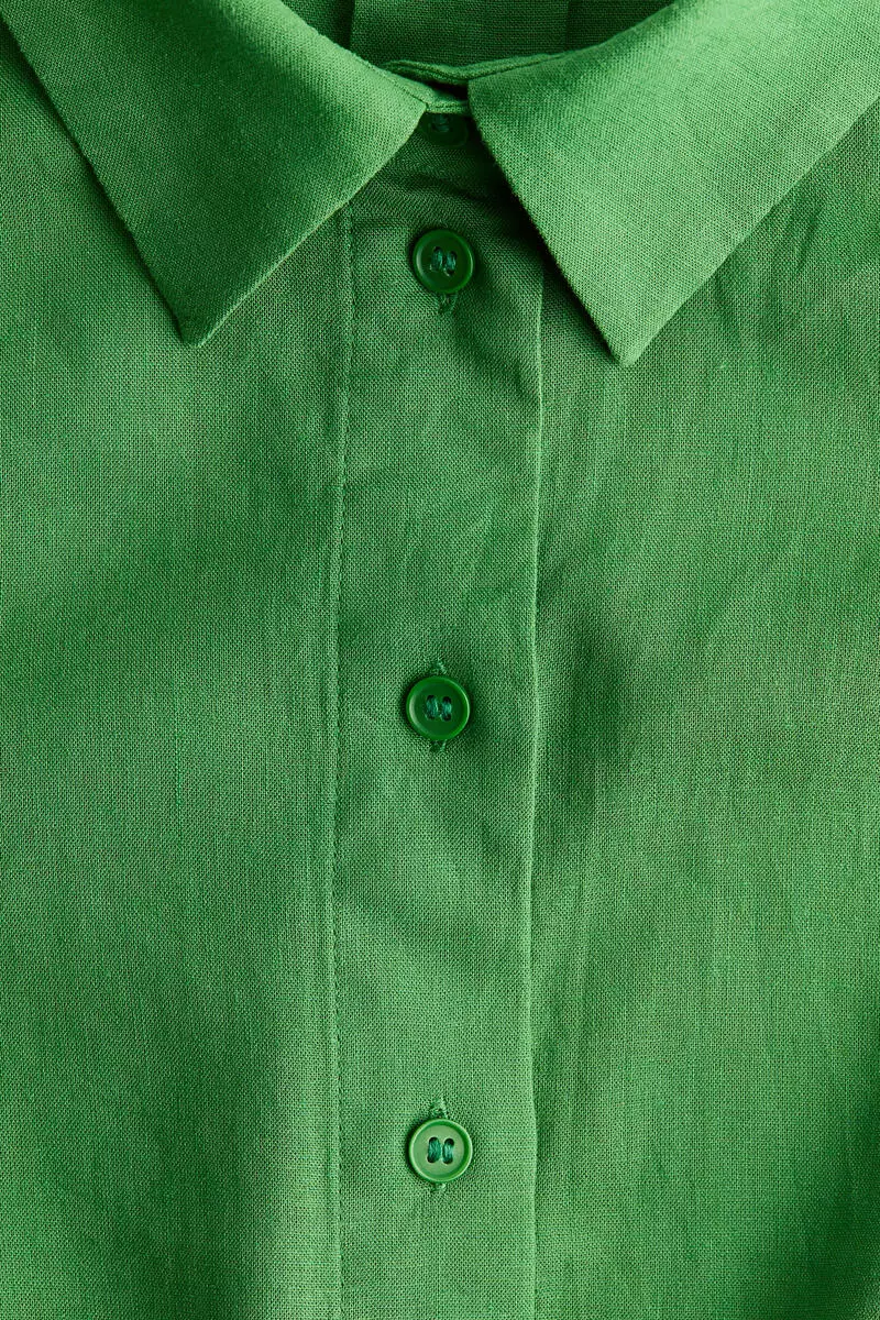 Oversized linen-blend shirt