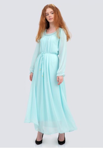 Devine Pearl Long Dress in Tosca