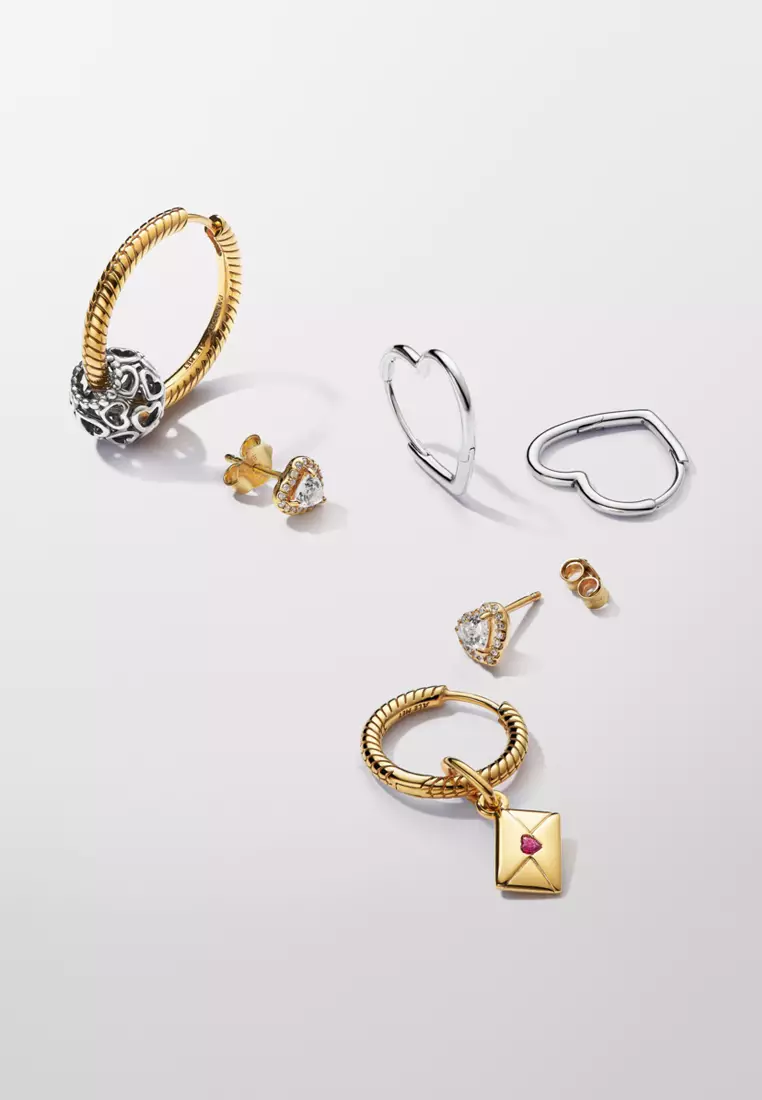 Buy PANDORA Pandora 14k Gold Plated Sparkling Elevated Heart Stud