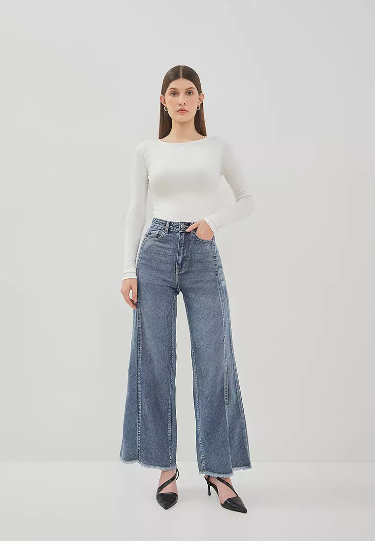 DUST Celana Side Panel Baggy Jeans Serana Medium Light Blue (D.39149)