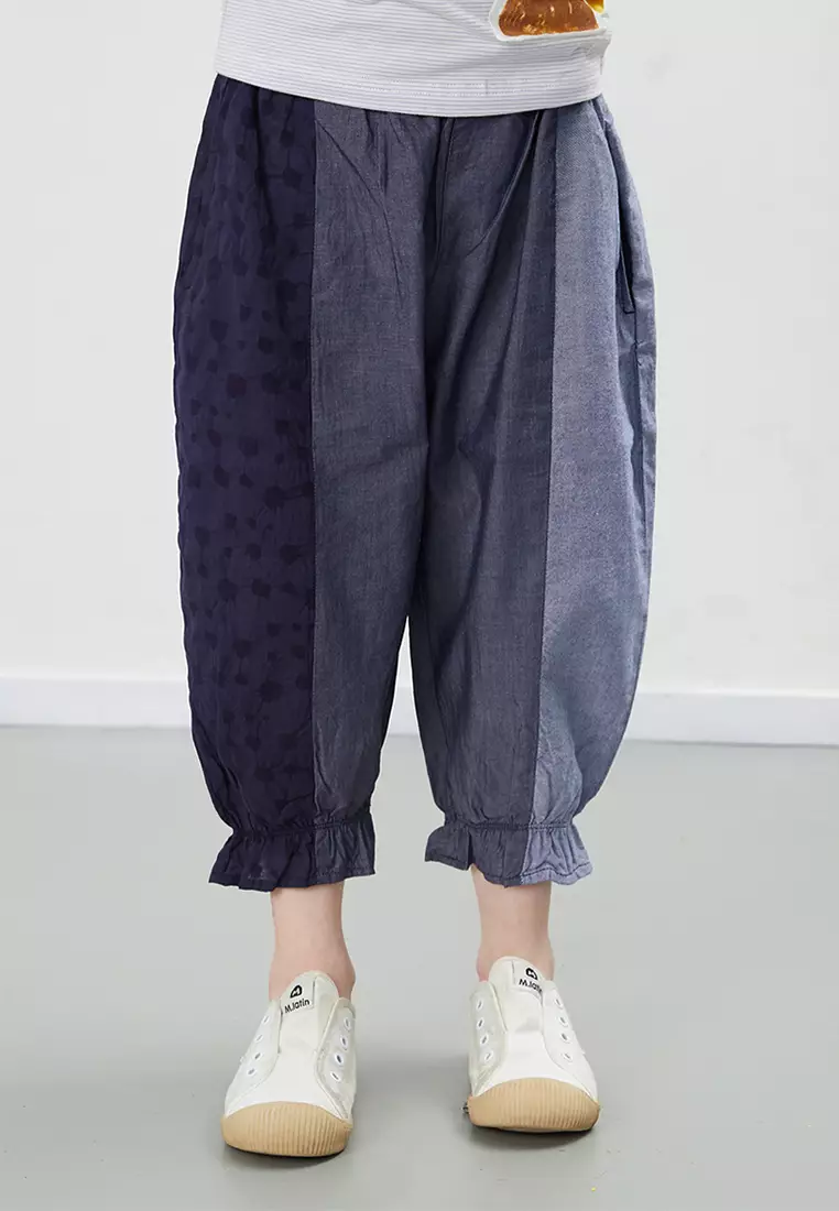 Casual Pants With Colour Block Design