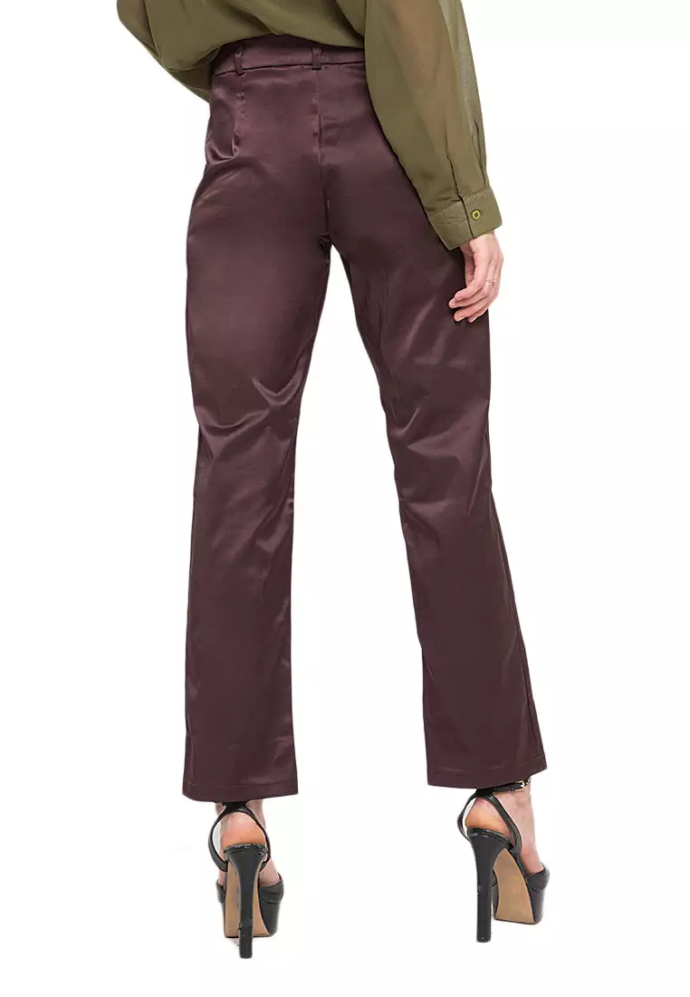 Jane Celana Kerja Trousers Motif Solid Bawahan Wanita Regular Fit - Coktu