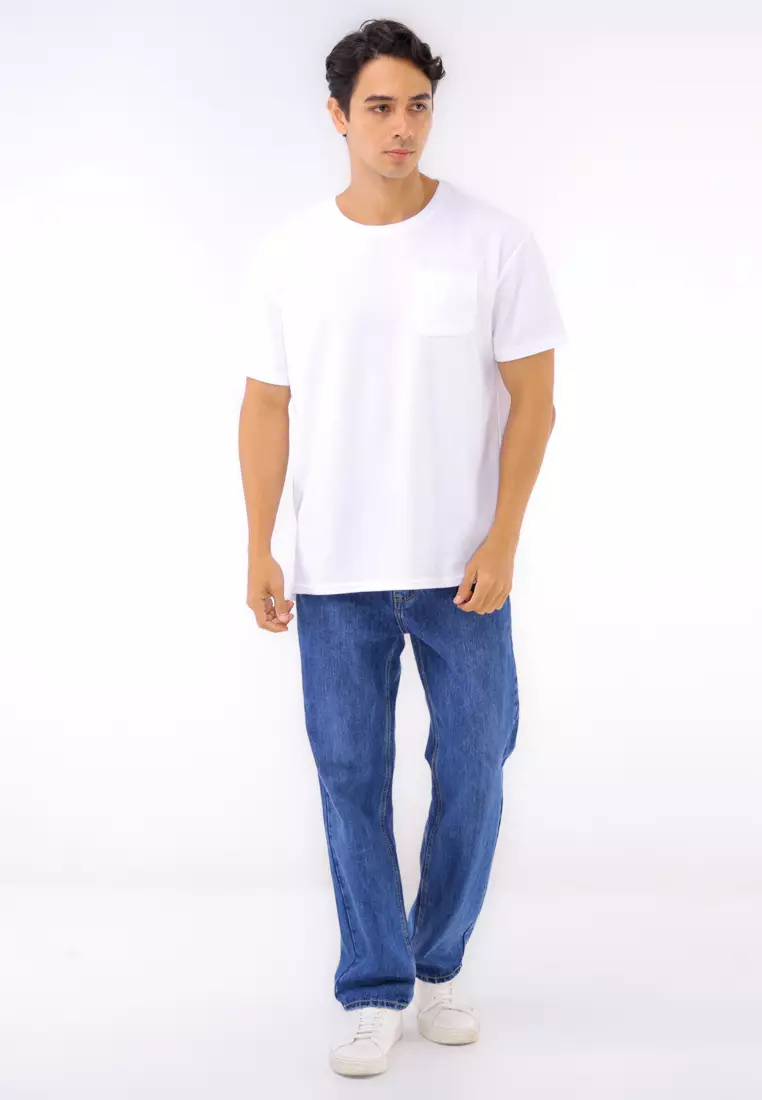 Round Neck Waffle Tee Short Sleeves