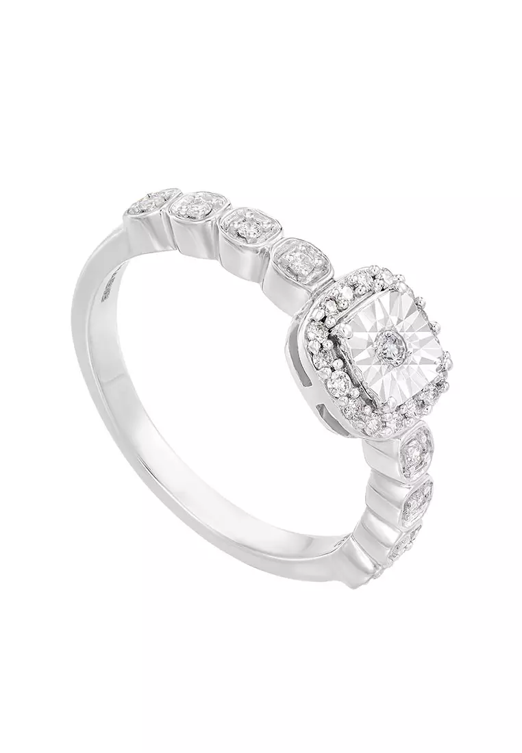 HABIB Halo Diamond Ring in 375/9K White Gold 264840922(WG)