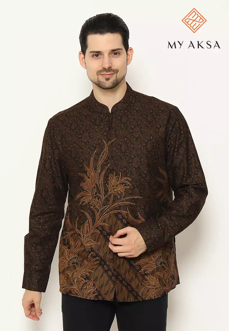 My Aksa Batik Pria Kemeja Koko Panjang Furing Simeon