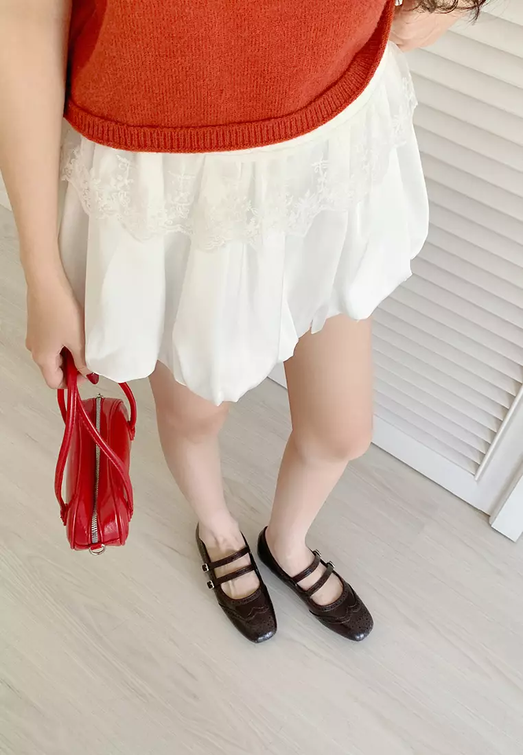 雕花雙搭帶瑪麗珍妮鞋 WW363-6