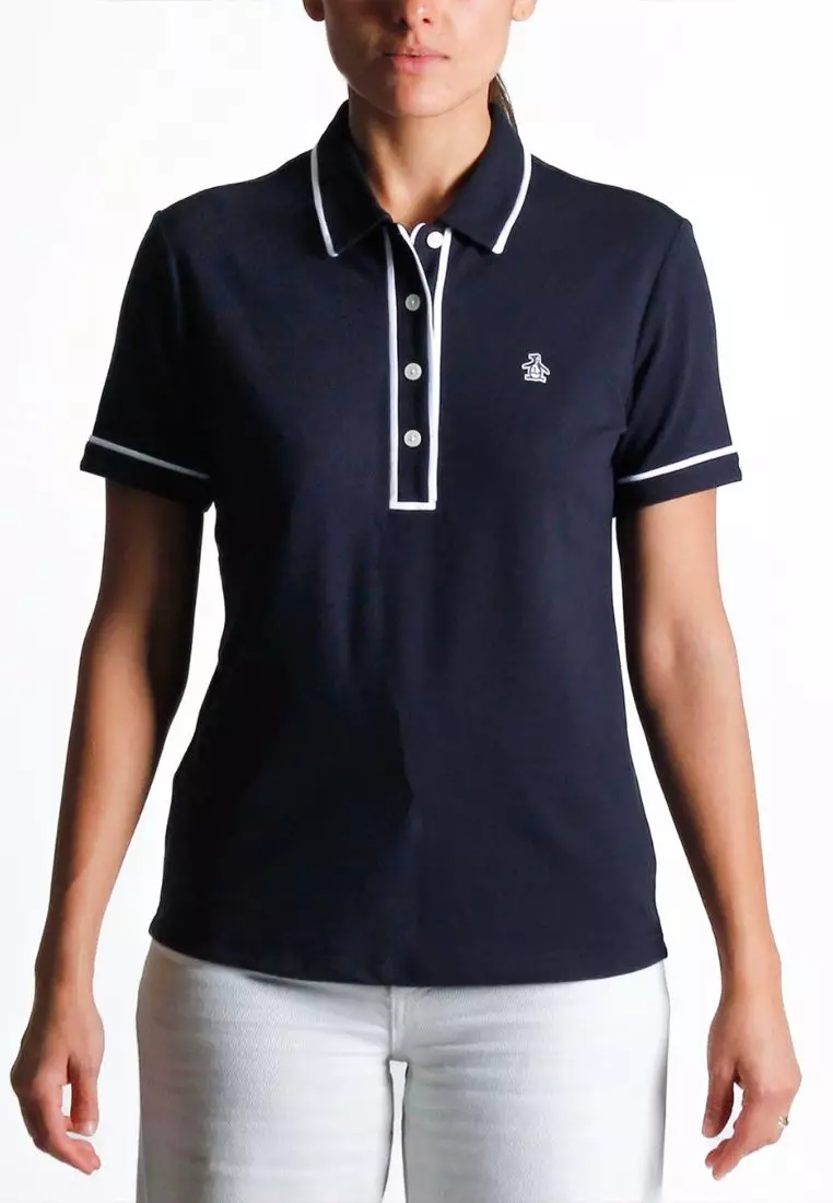 Womens Short Sleeve Organic Veronica Polo Pointed Collar