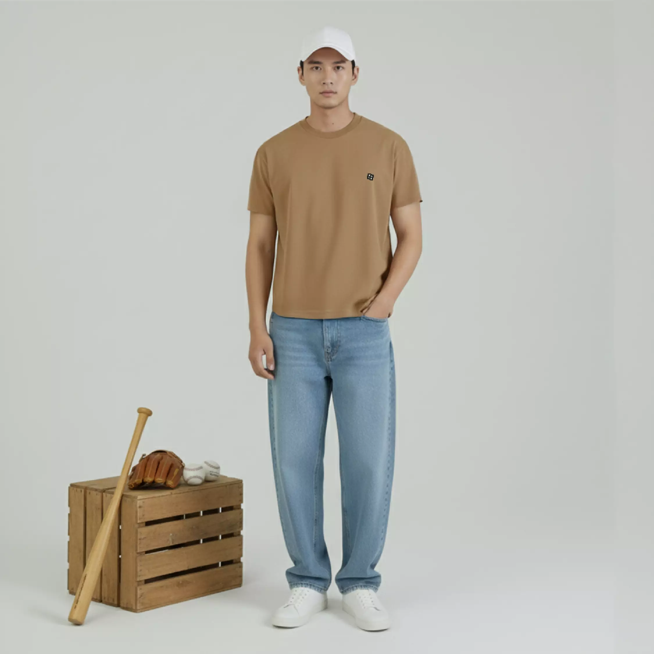 KALE NEO BROWN T-Shirt Fitted Tee Short Sleeve Cotton Cloudy