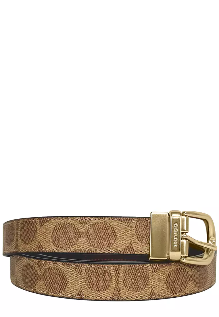 Harness Buckle Cut To Size Reversible Belt, 25 Mm in Tan/ Brown CX057