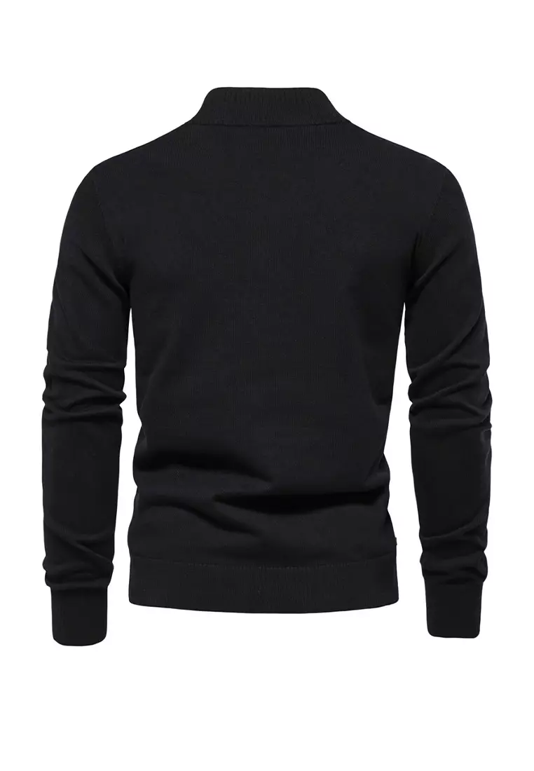 Stand Collar Knitted Cardigan AX-CW61