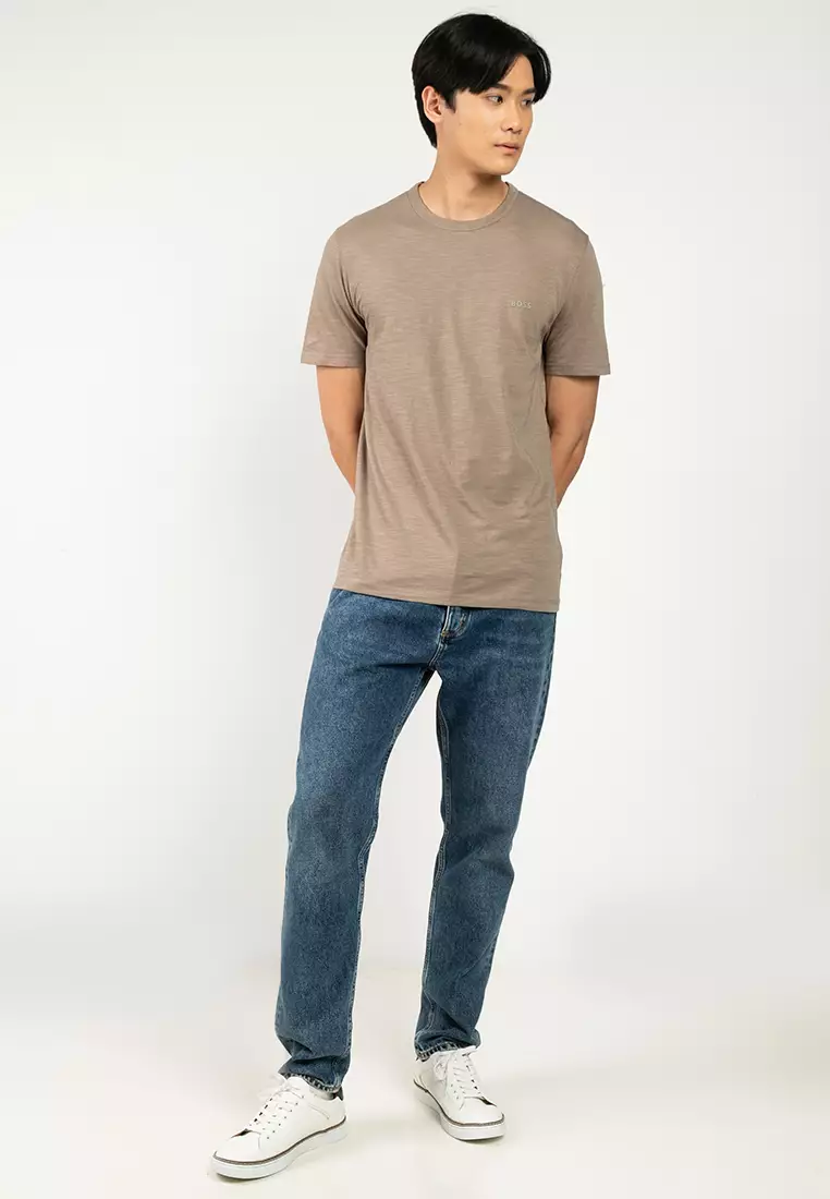 Logo Slub Cotton Tee - BOSS Orange