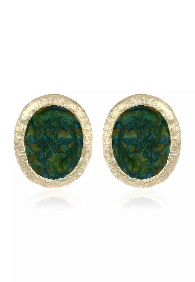 Buy estele Estele 24kt Gold Plated Royal Frame Hand Painted Stud