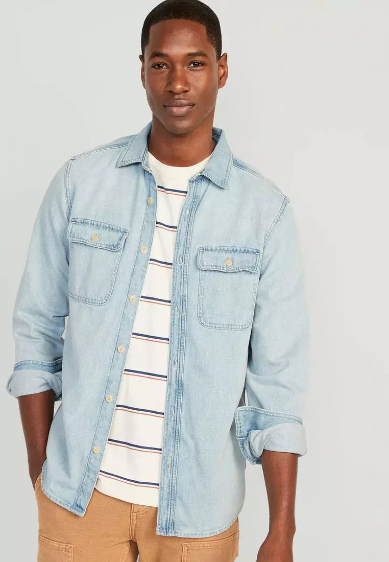 Buy Old Navy Regular Fit Non Stretch Jean Workwear Shirt 2024